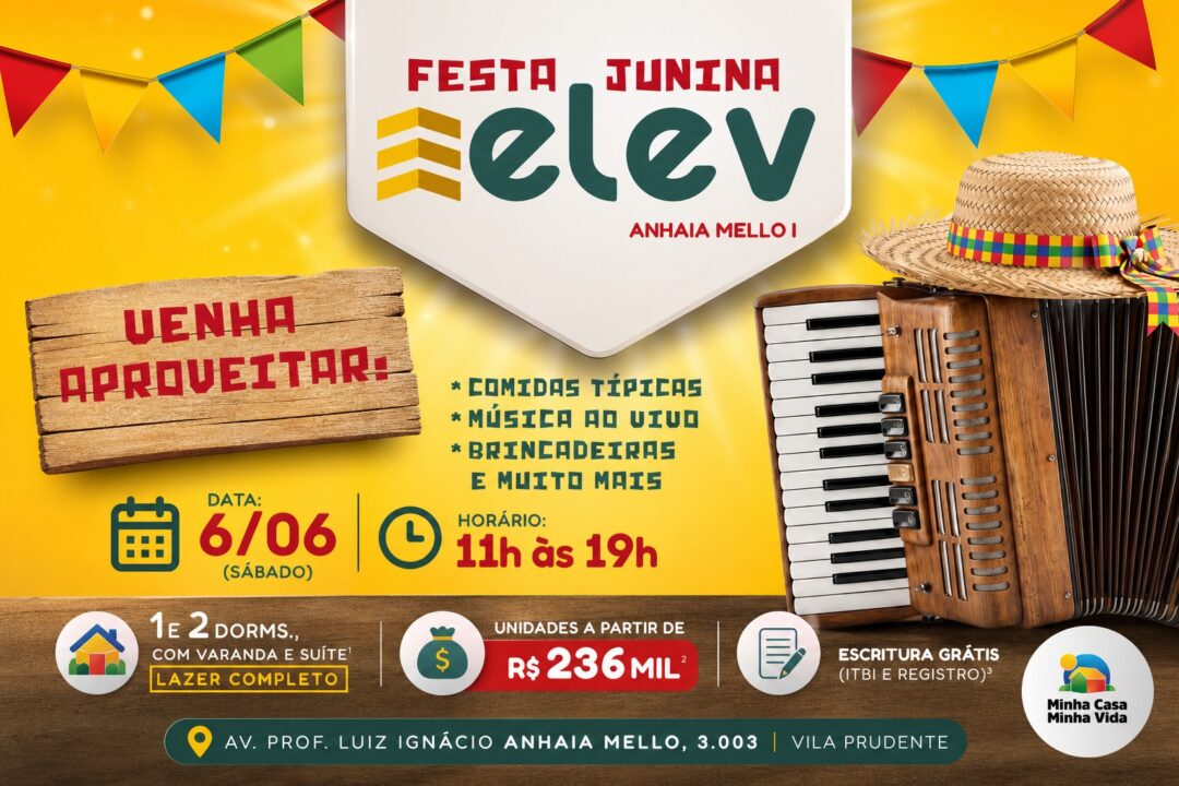 Divulgação da festa junina do Elev da Trisul