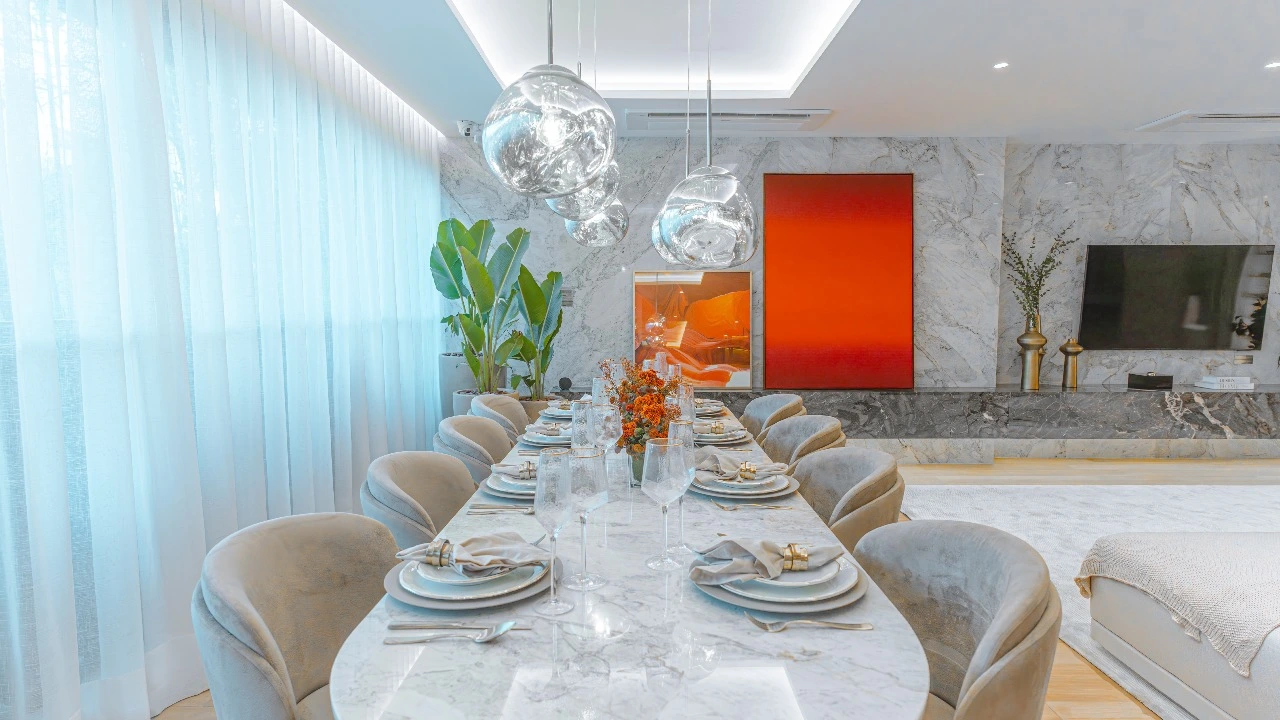 sala de jantar do decorado Quarten Ibirapuera